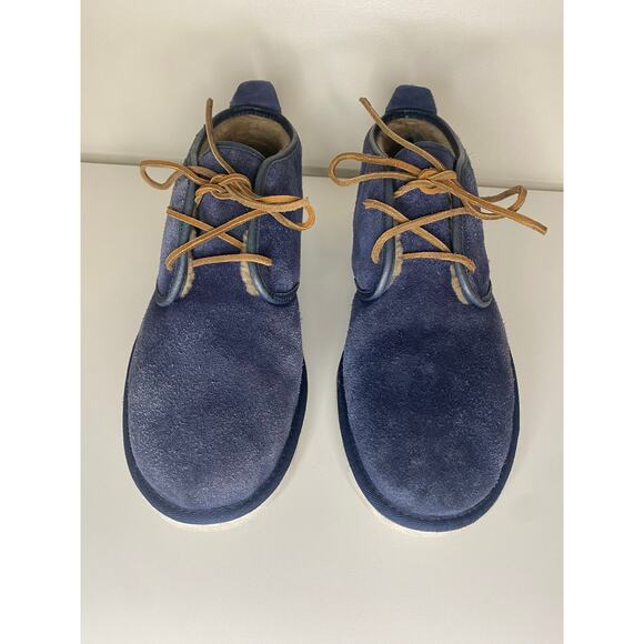 UGG CHUKKA BOOTS MENS 13 SUEDE LEATHER MAKSIM BLUE WOOL LINED LACE UP COMFORT - Picture 7 of 14